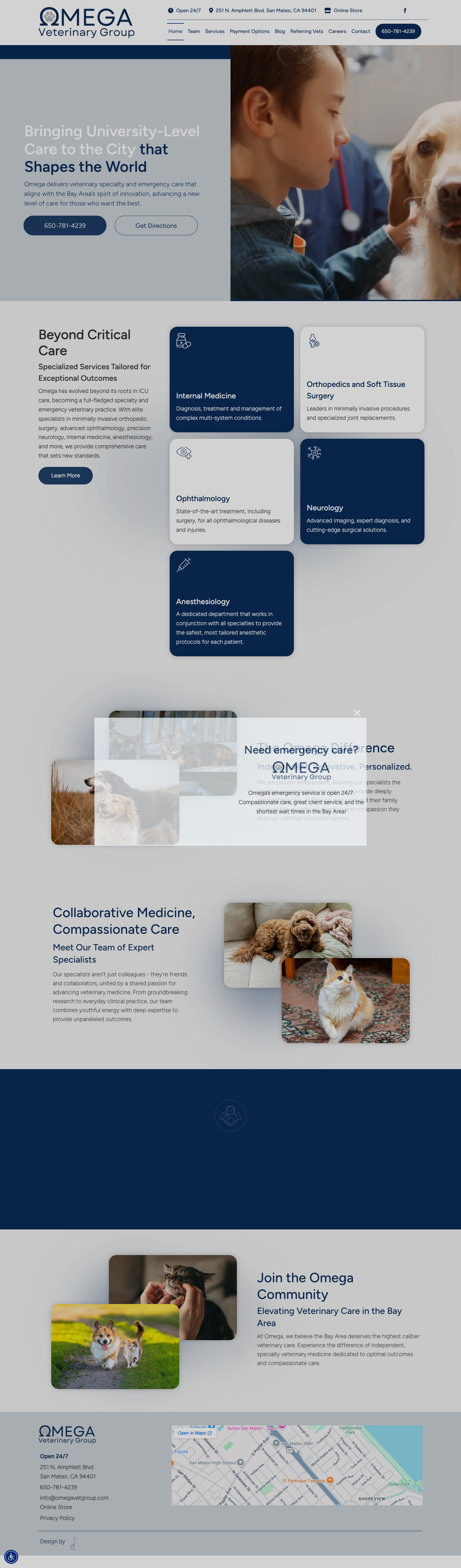 Omega Veterinary Group current website